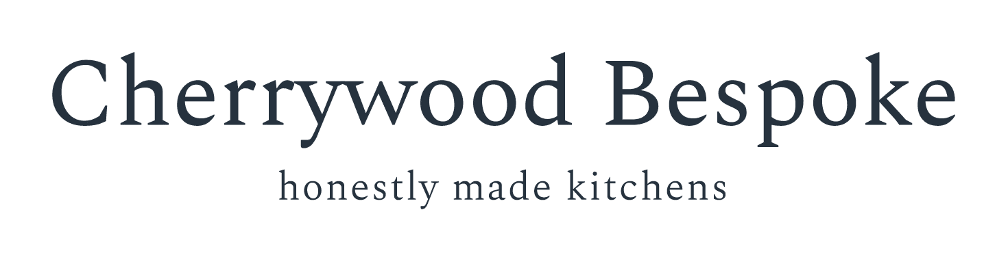 Cherrywood Bespoke logo with slogan "honestly made kitchens."